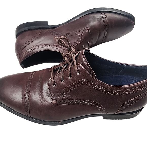 Cole Haan Grand.OS 360 Cap Toe Brown Leather Oxford Shoes Men's Size 10.5 - Picture 1 of 9